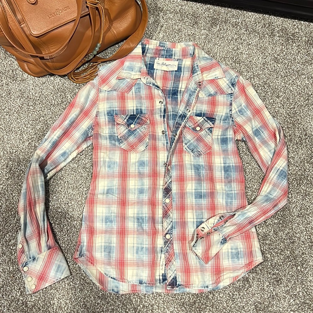 True Religion XS pearl snap shirt.